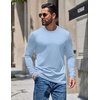 image:imageCOOFANDY Mens Long Sleeve Tee Shirts Crew Neck Casual Soft Basic T ShirtsLight Blue