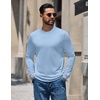 image:imageCOOFANDY Mens Long Sleeve Tee Shirts Crew Neck Casual Soft Basic T ShirtsLight Blue