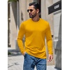 image:imageCOOFANDY Mens Long Sleeve Tee Shirts Crew Neck Casual Soft Basic T ShirtsYellow