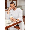 image:imageCOOFANDY Mens Long Sleeve Tee Shirts Crew Neck Casual Soft TeesAll White