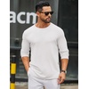 image:imageCOOFANDY Mens Long Sleeve Tee Shirts Crew Neck Casual Soft TeesAll White