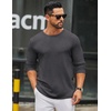 image:imageCOOFANDY Mens Long Sleeve Tee Shirts Crew Neck Casual Soft TeesDark Grey