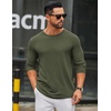 image:imageCOOFANDY Mens Long Sleeve Tee Shirts Crew Neck Casual Soft TeesGreen