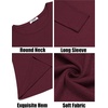 image:imageCOOFANDY Mens Long Sleeve Tee Shirts Crew Neck Casual Soft TeesHeather Burgundy
