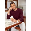 image:imageCOOFANDY Mens Long Sleeve Tee Shirts Crew Neck Casual Soft TeesHeather Burgundy