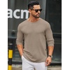 image:imageCOOFANDY Mens Long Sleeve Tee Shirts Crew Neck Casual Soft TeesKhaki