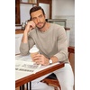 image:imageCOOFANDY Mens Long Sleeve Tee Shirts Crew Neck Casual Soft TeesLight Khaki