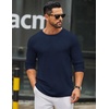 image:imageCOOFANDY Mens Long Sleeve Tee Shirts Crew Neck Casual Soft TeesNavy Blue