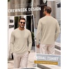 image:imageCOOFANDY Mens Long Sleeve Tee Shirts Knit Crew Neck Shirts Casual PulloverAlight Khaki