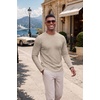 image:imageCOOFANDY Mens Long Sleeve Tee Shirts Knit Crew Neck Shirts Casual PulloverAlight Khaki