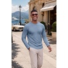 image:imageCOOFANDY Mens Long Sleeve Tee Shirts Knit Crew Neck Shirts Casual PulloverLight Blue