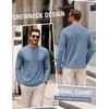 image:imageCOOFANDY Mens Long Sleeve Tee Shirts Knit Crew Neck Shirts Casual PulloverLight Blue