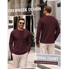 image:imageCOOFANDY Mens Long Sleeve Tee Shirts Knit Crew Neck Shirts Casual PulloverWine Red