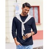 image:imageCOOFANDY Mens Long Sleeve Tee Shirts Stretch Crew Neck Tee Shirts Casual T Shirts for Men2 Pack Blackdark Blue