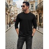 image:imageCOOFANDY Mens Long Sleeve Tee Shirts Stretch Crew Neck Tee Shirts Casual T Shirts for Men2 Pack Blackwhite