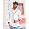 image:imageCOOFANDY Mens Long Sleeve Tee Shirts Stretch Crew Neck Tee Shirts Casual T Shirts for MenAwhite