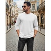 image:imageCOOFANDY Mens Long Sleeve Tee Shirts Stretch Crew Neck Tee Shirts Casual T Shirts for MenAwhite