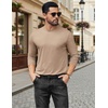 image:imageCOOFANDY Mens Long Sleeve Tee Shirts Stretch Crew Neck Tee Shirts Casual T Shirts for MenKhaki