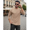 image:imageCOOFANDY Mens Long Sleeve Tee Shirts Stretch Crew Neck Tee Shirts Casual T Shirts for MenKhaki