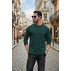 image:imageCOOFANDY Mens Long Sleeve Tee Shirts Stretch Crew Neck Tee Shirts Casual T Shirts for MenLake Green