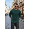image:imageCOOFANDY Mens Long Sleeve Tee Shirts Stretch Crew Neck Tee Shirts Casual T Shirts for MenLake Green