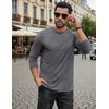 image:imageCOOFANDY Mens Long Sleeve Tee Shirts Stretch Crew Neck Tee Shirts Casual T Shirts for MenLight Grey