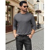 image:imageCOOFANDY Mens Long Sleeve Tee Shirts Stretch Crew Neck Tee Shirts Casual T Shirts for MenLight Grey