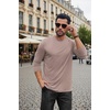 image:imageCOOFANDY Mens Long Sleeve Tee Shirts Stretch Crew Neck Tee Shirts Casual T Shirts for MenLight Khaki