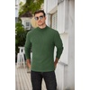 image:imageCOOFANDY Mens Mock Neck Sweater Lightweight Ribbed Knit Casual PulloverArmy Green