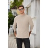 image:imageCOOFANDY Mens Mock Neck Sweater Lightweight Ribbed Knit Casual PulloverBeige