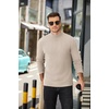 image:imageCOOFANDY Mens Mock Neck Sweater Lightweight Ribbed Knit Casual PulloverBeige