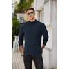 image:imageCOOFANDY Mens Mock Neck Sweater Lightweight Ribbed Knit Casual PulloverDark Blue
