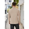 image:imageCOOFANDY Mens Mock Neck Sweater Lightweight Ribbed Knit Casual PulloverKhaki