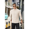 image:imageCOOFANDY Mens Mock Neck Sweater Lightweight Ribbed Knit Casual PulloverLight Beige