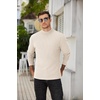 image:imageCOOFANDY Mens Mock Neck Sweater Lightweight Ribbed Knit Casual PulloverLight Beige