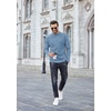 image:imageCOOFANDY Mens Mock Neck Sweater Lightweight Ribbed Knit Casual PulloverLight Blue