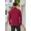 image:imageCOOFANDY Mens Mock Neck Sweater Lightweight Ribbed Knit Casual PulloverWine Red
