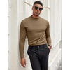 image:imageCOOFANDY Mens Mock Turtleneck Long Sleeve Shirts Slim Fit Basic TShirt Ribbed Pullover Sweater1 Packbrown