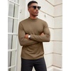 image:imageCOOFANDY Mens Mock Turtleneck Long Sleeve Shirts Slim Fit Basic TShirt Ribbed Pullover Sweater1 Packbrown