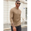 image:imageCOOFANDY Mens Mock Turtleneck Long Sleeve Shirts Slim Fit Basic TShirt Ribbed Pullover Sweater1 Packkhaki