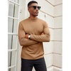 image:imageCOOFANDY Mens Mock Turtleneck Long Sleeve Shirts Slim Fit Basic TShirt Ribbed Pullover Sweater1 Packlight Brown