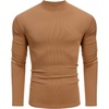image:imageCOOFANDY Mens Mock Turtleneck Long Sleeve Shirts Slim Fit Basic TShirt Ribbed Pullover Sweater1 Packlight Brown