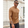 image:imageCOOFANDY Mens Mock Turtleneck Long Sleeve Shirts Slim Fit Basic TShirt Ribbed Pullover Sweater1 Packlight Brown