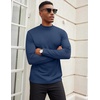 image:imageCOOFANDY Mens Mock Turtleneck Long Sleeve Shirts Slim Fit Basic TShirt Ribbed Pullover Sweater1 Packnavy Blue