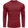 image:imageCOOFANDY Mens Mock Turtleneck Long Sleeve Shirts Slim Fit Basic TShirt Ribbed Pullover Sweater1 Packwine Red