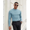 image:imageCOOFANDY Mens Mock Turtleneck Long Sleeve Shirts Slim Fit Basic TShirt Ribbed Pullover SweaterGreenish Blue