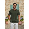 image:imageCOOFANDY Mens Polo Shirt Casual Short Sleeve Textured Knit Polo Golf ShirtsArmy Green