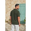 image:imageCOOFANDY Mens Polo Shirt Casual Short Sleeve Textured Knit Polo Golf ShirtsArmy Green