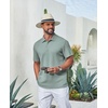 image:imageCOOFANDY Mens Polo Shirt Casual Short Sleeve Textured Knit Polo Golf ShirtsGray Green