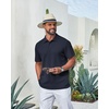 image:imageCOOFANDY Mens Polo Shirt Casual Short Sleeve Textured Knit Polo Golf ShirtsNavy Blue